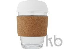 Стеклянный стакан с силиконовой крышкой и пробковой манжетой «Lidan»