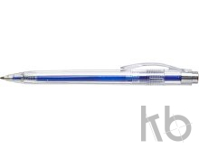 Plastic transparent ballpen with coloured refill