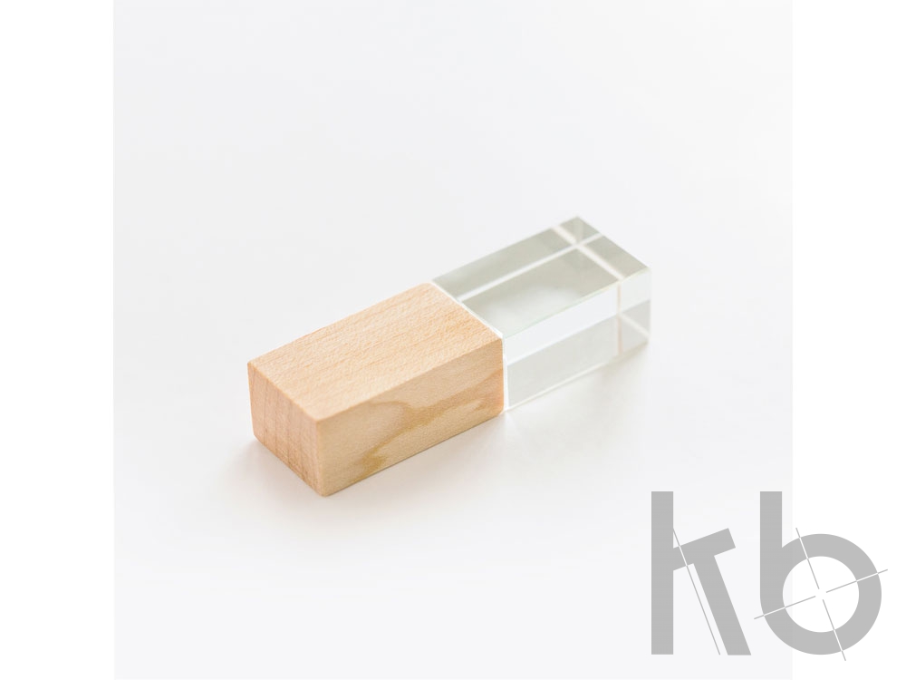 USB 2.0- флешка на 64 Гб кристалл дерево