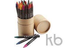 Cardboard tube with crayons