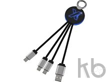 Кабель 3 в 1 с круглым брелоком и подсветкой