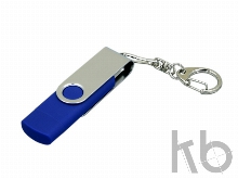 USB 2.0- флешка на 32 Гб с поворотным механизмом и дополнительным разъемом Micro USB