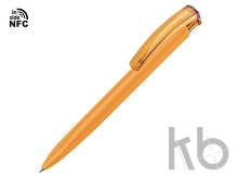 Ручка пластиковая шариковая трехгранная «Trinity K transparent Gum» soft-touch с чипом передачи информации NFC