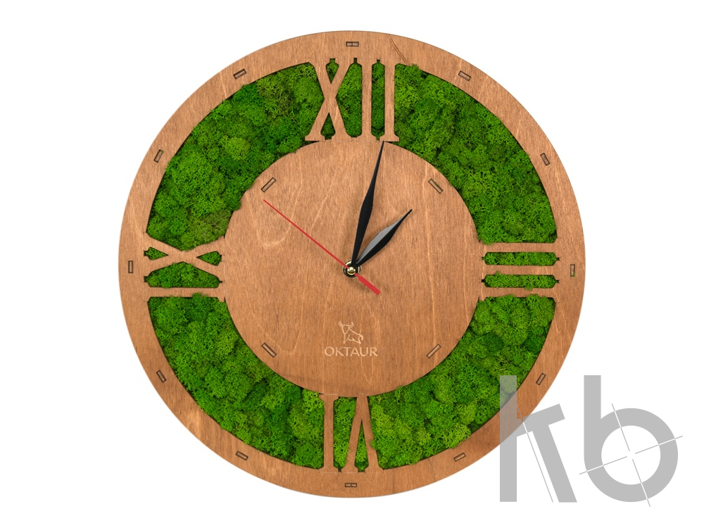 Настенные часы со мхом «Римские»