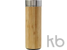 Bamboo and stainless steel double walled bottle