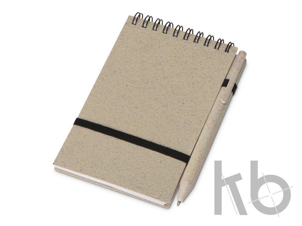 Блокнот «Toledo S» с шариковой ручкой из пшеницы и пластика