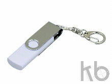 USB 2.0- флешка на 32 Гб с поворотным механизмом и дополнительным разъемом Micro USB