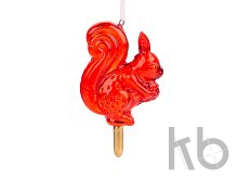 Новогоднее ёлочное украшение «Белочка из стекла»