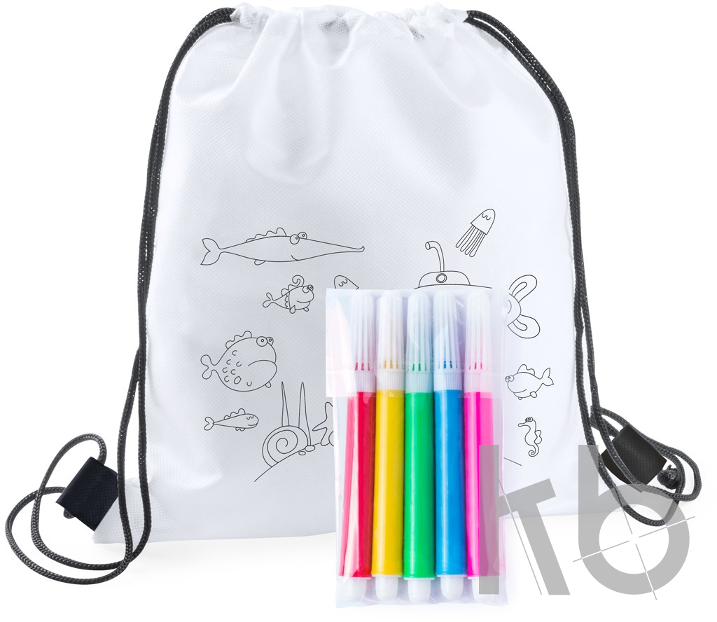 colouring drawstring bag
