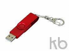 USB 2.0- флешка промо на 32 Гб с поворотным механизмом и однотонным металлическим клипом
