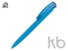 Ручка пластиковая шариковая трехгранная «Trinity K transparent Gum» soft-touch с чипом передачи информации NFC