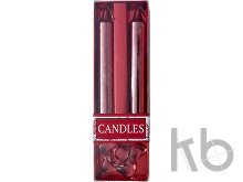 Two glitter candles with glass holder