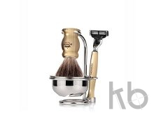 Бритвенный набор: станок, помазок, чаша, подставка