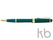 Ручка перьевая «Bailey Light Polished Green Resin and Gold Tone», перо F