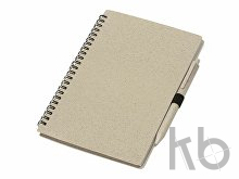 Блокнот А5 «Toledo M» с обложкой из пшеницы и пластика и шариковой ручкой