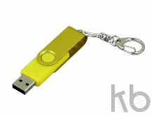 USB 3.0- флешка промо на 64 Гб с поворотным механизмом и однотонным металлическим клипом