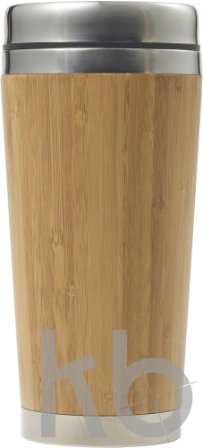 Bamboo and stainless steel travel cup