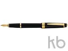Ручка перьевая «Bailey Ligh Polished Black Resin and Gold Tone», перо F
