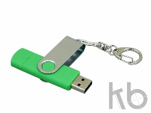 USB 2.0- флешка на 64 Гб с поворотным механизмом и дополнительным разъемом Micro USB