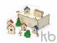 Елочная гирлянда с лампочками «Новогодняя» в деревянной подарочной коробке