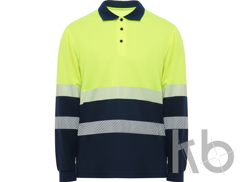 Рубашка поло со светоотражающими полосами «Vega» с длинным рукавом, мужская