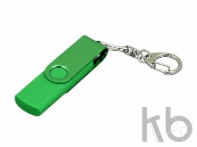 USB 2.0- флешка на 64 Гб с поворотным механизмом и дополнительным разъемом Micro USB