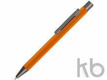 Ручка металлическая шариковая «Straight Gum» soft-touch с зеркальной гравировкой