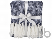 Плед акриловый с белой бахромой «Tassel»