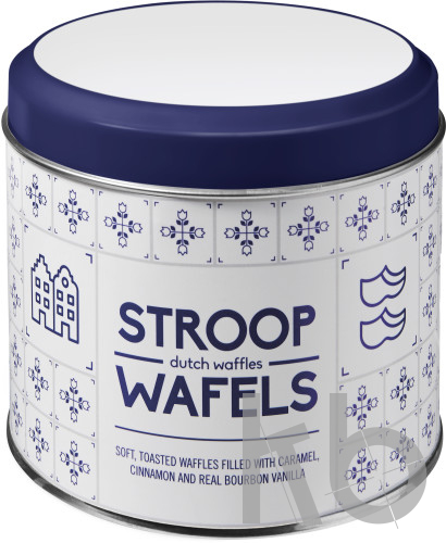 Tin including Dutch waffles