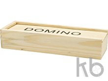 Wooden box with domino game