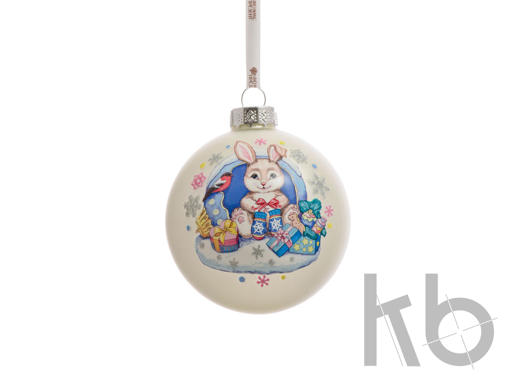 Стеклянный шар «Зайчик»