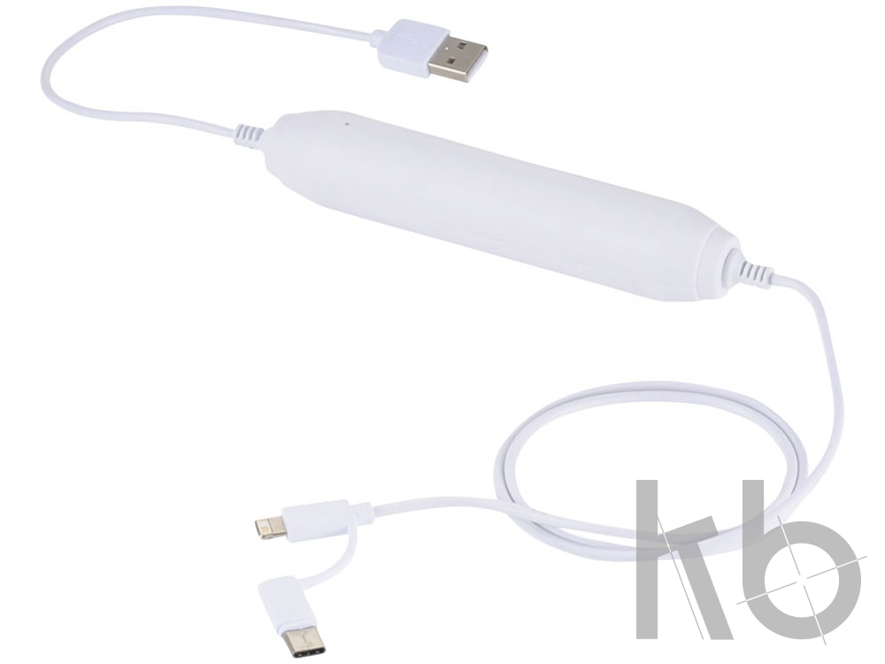 Портативное зарядное устройство, 2000 mAh/кабель 3 в 1