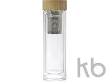 Bamboo and glass double walled bottle