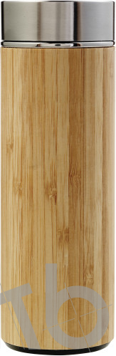 Bamboo and stainless steel double walled bottle