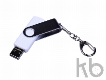 USB 2.0/micro USB/Type-C- флешка на 64 Гб c поворотным механизмом