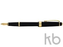 Ручка перьевая «Bailey Ligh Polished Black Resin and Gold Tone», перо F