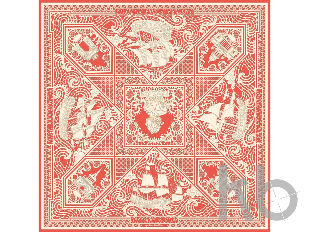 Платок «Русская резьба по кости»