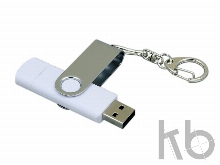 USB 2.0- флешка на 32 Гб с поворотным механизмом и дополнительным разъемом Micro USB