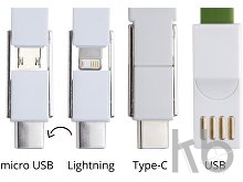 Кабель-брелок micro USB, USB-C и Lightning