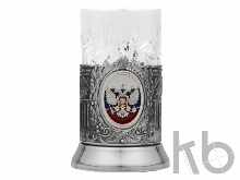 Подстаканник с хрустальным стаканом и ложкой «Российский»