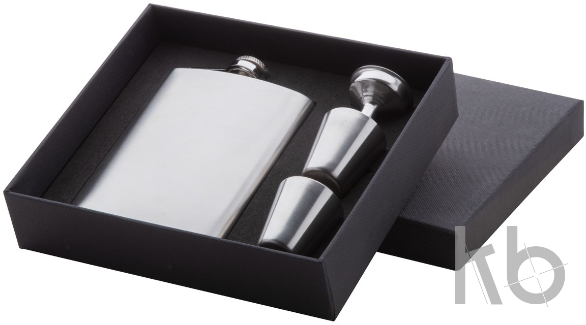 Набор: фляжка, 2 стопки и воронка