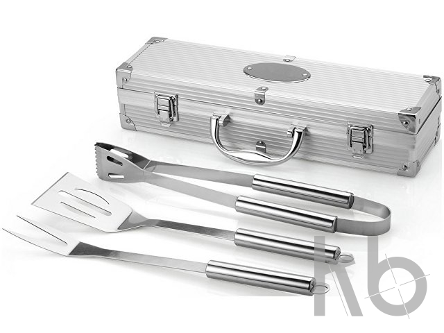 Набор для барбекю в кейсе: лопатка, щипцы, вилка «Salvy»