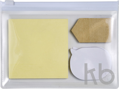 PVC pouch with sticky notes