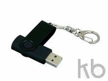 USB 2.0- флешка промо на 8 Гб с поворотным механизмом и однотонным металлическим клипом
