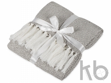 Плед акриловый с белой бахромой «Tassel»