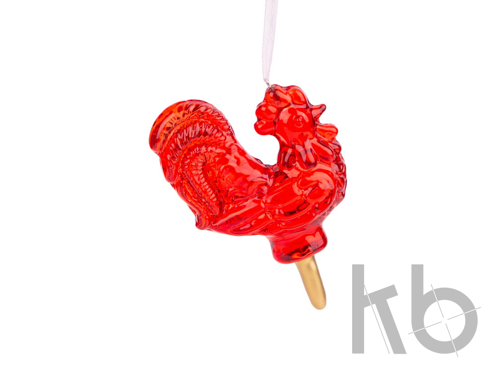 Новогоднее ёлочное украшение «Петушок из стекла»