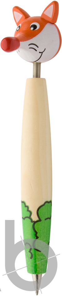 wooden ballpoint pen, fox