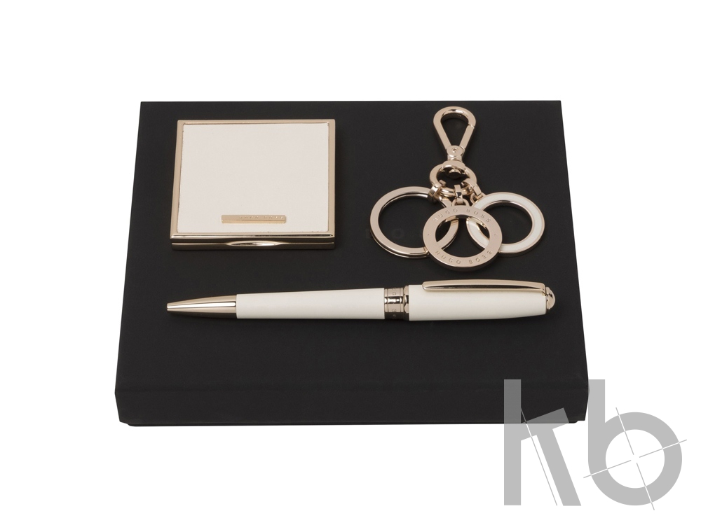 Подарочный набор: зеркало складное, брелок, ручка шариковая