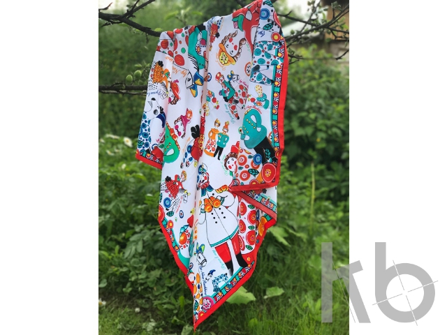 Платок «Дымковская игрушка»