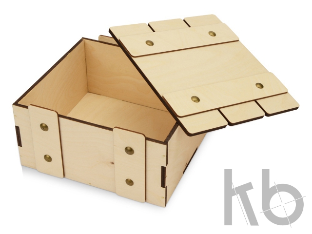 Деревянная подарочная коробка с крышкой "Ларчик" на бечевке Деревянная подарочная коробка с крышкой «Ларчик»